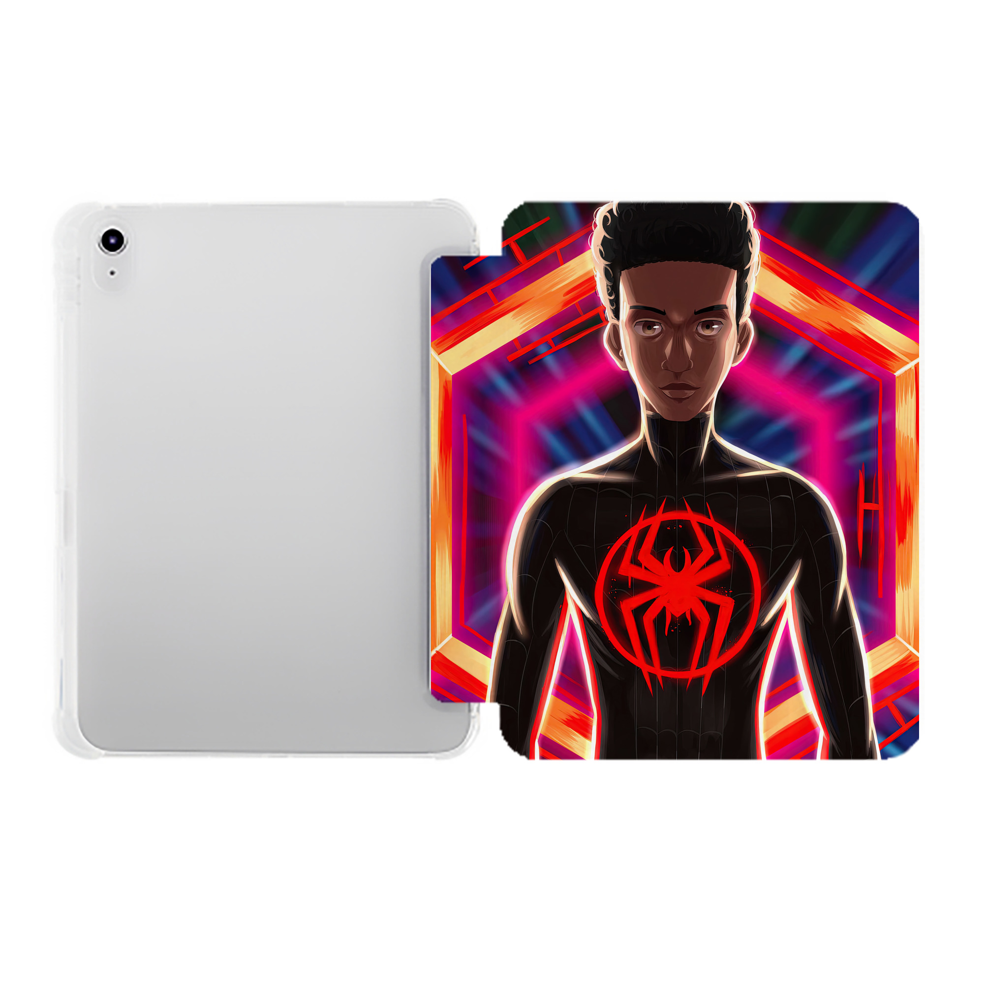 （画像用） Spider Man スパイダーマン IPad ケース ペン収納付き 三つ折りスタンド PUレザー×シリコン 対応機種9.5/10.5/10.9インチ
